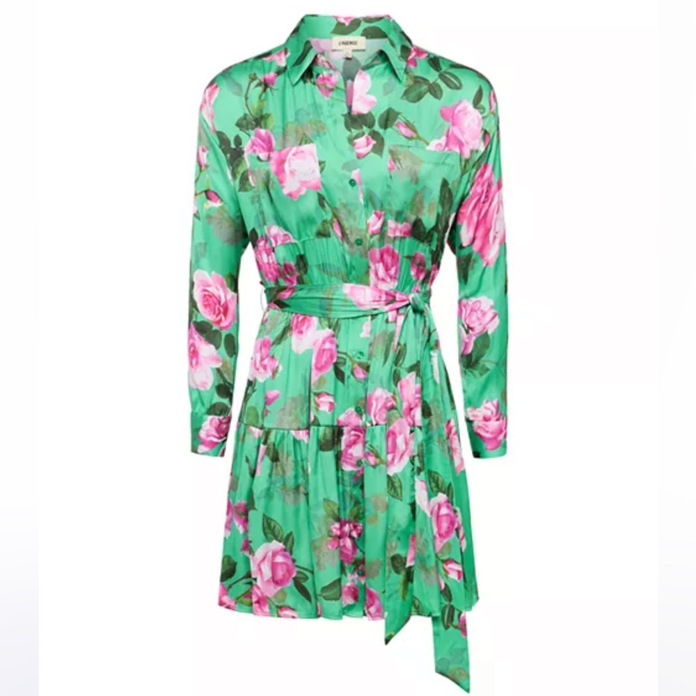 L'AGENCE Green Floral Dress - Picture 4 of 4